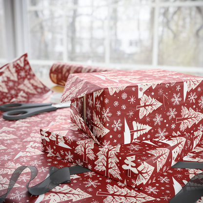 Nordic Noel – Red & White Forest Wrapping Paper