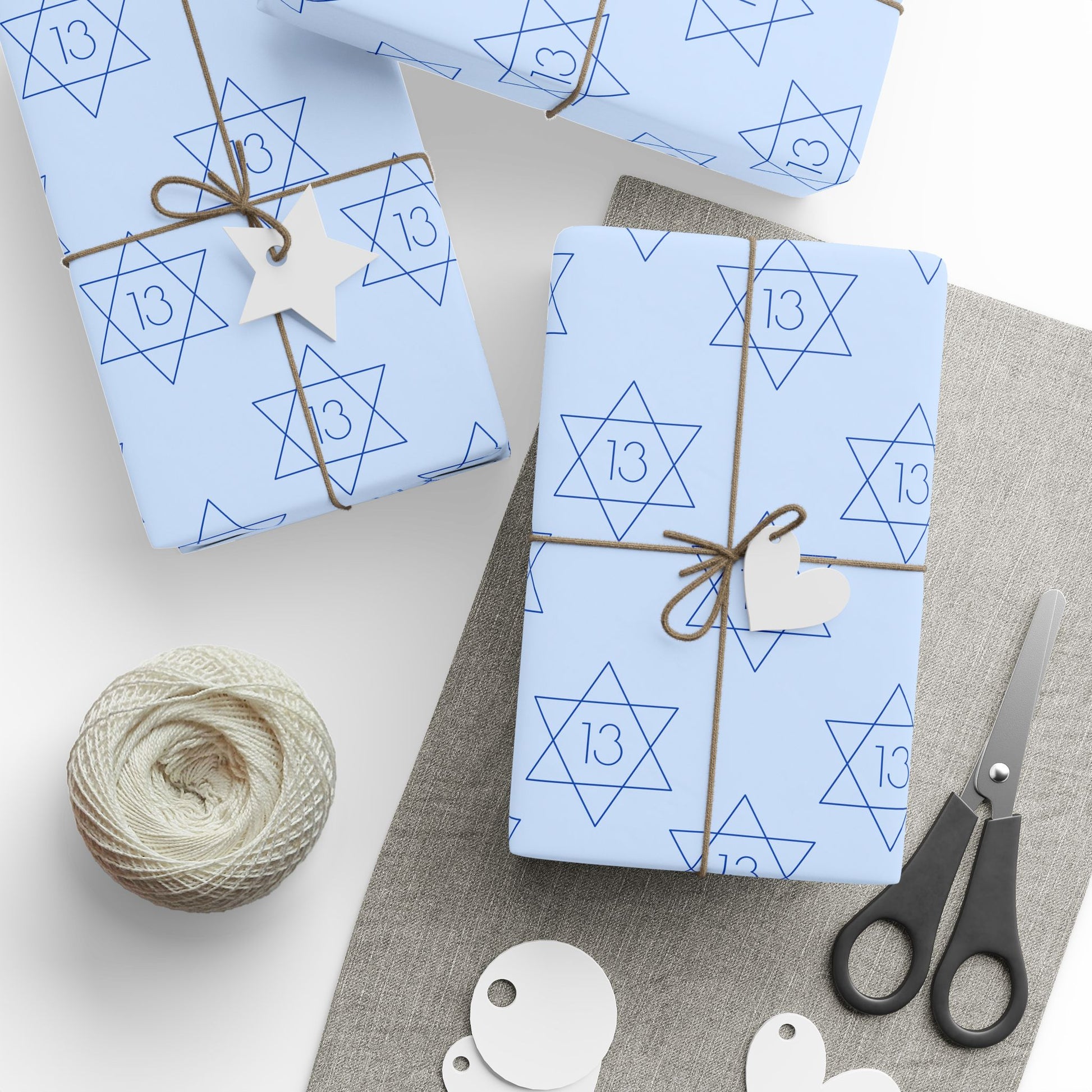 Charming Blue Star Wrapping Paper