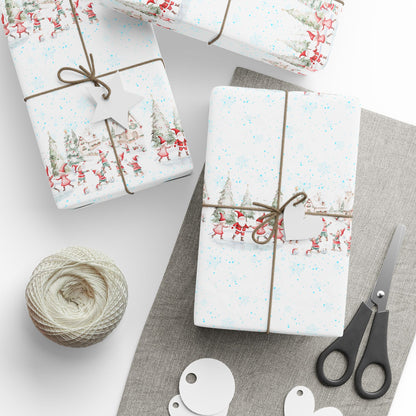Tinsel Tango – Dancing Elves in a Winter Wonderland Wrapping Paper
