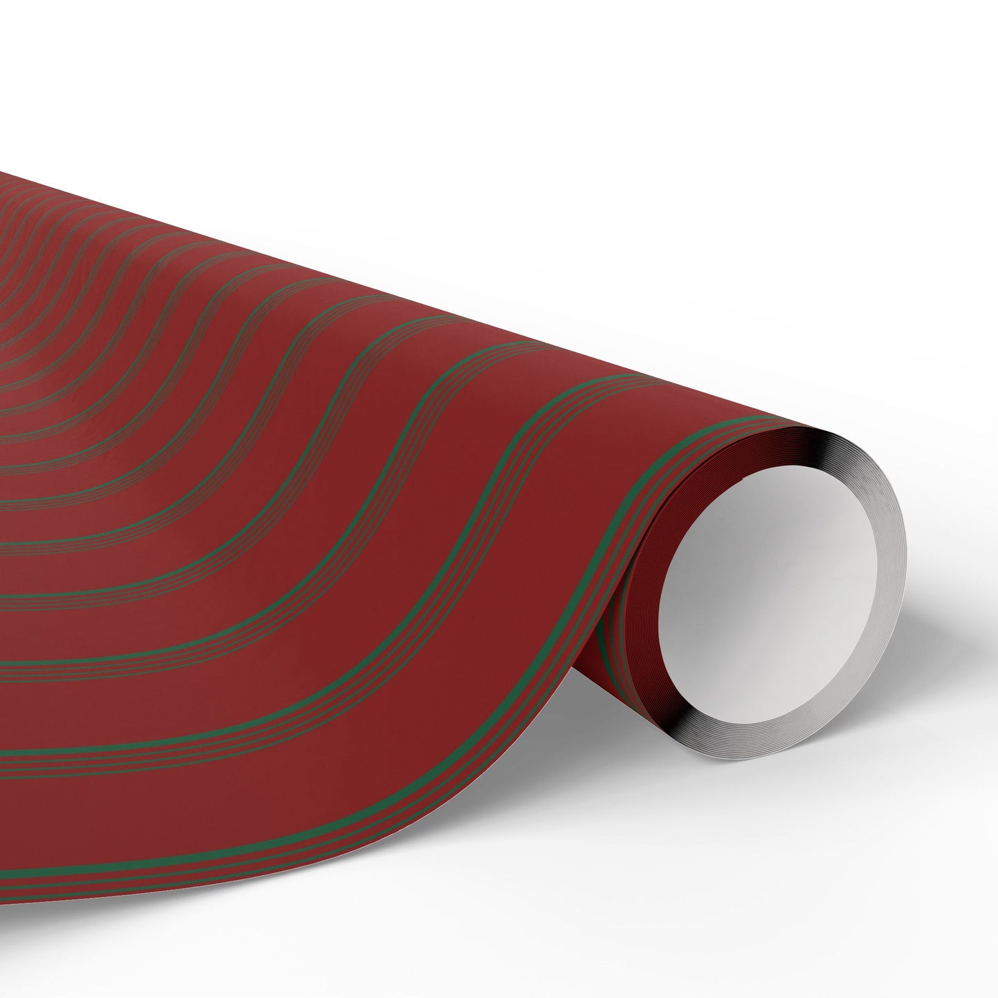 Elegant Red and Green Striped Holiday Wrapping Paper