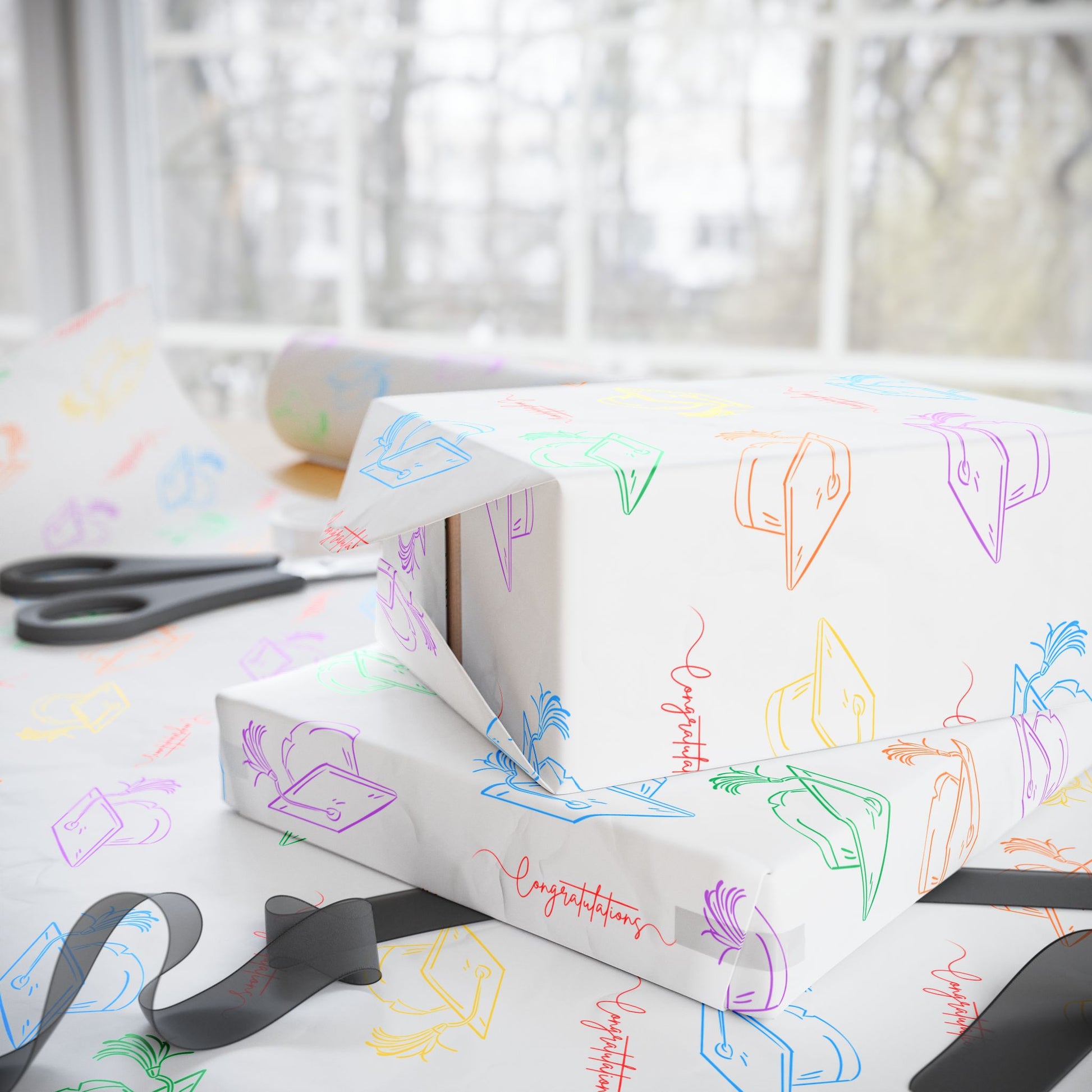 Rainbow Congratulations Wrapping Paper