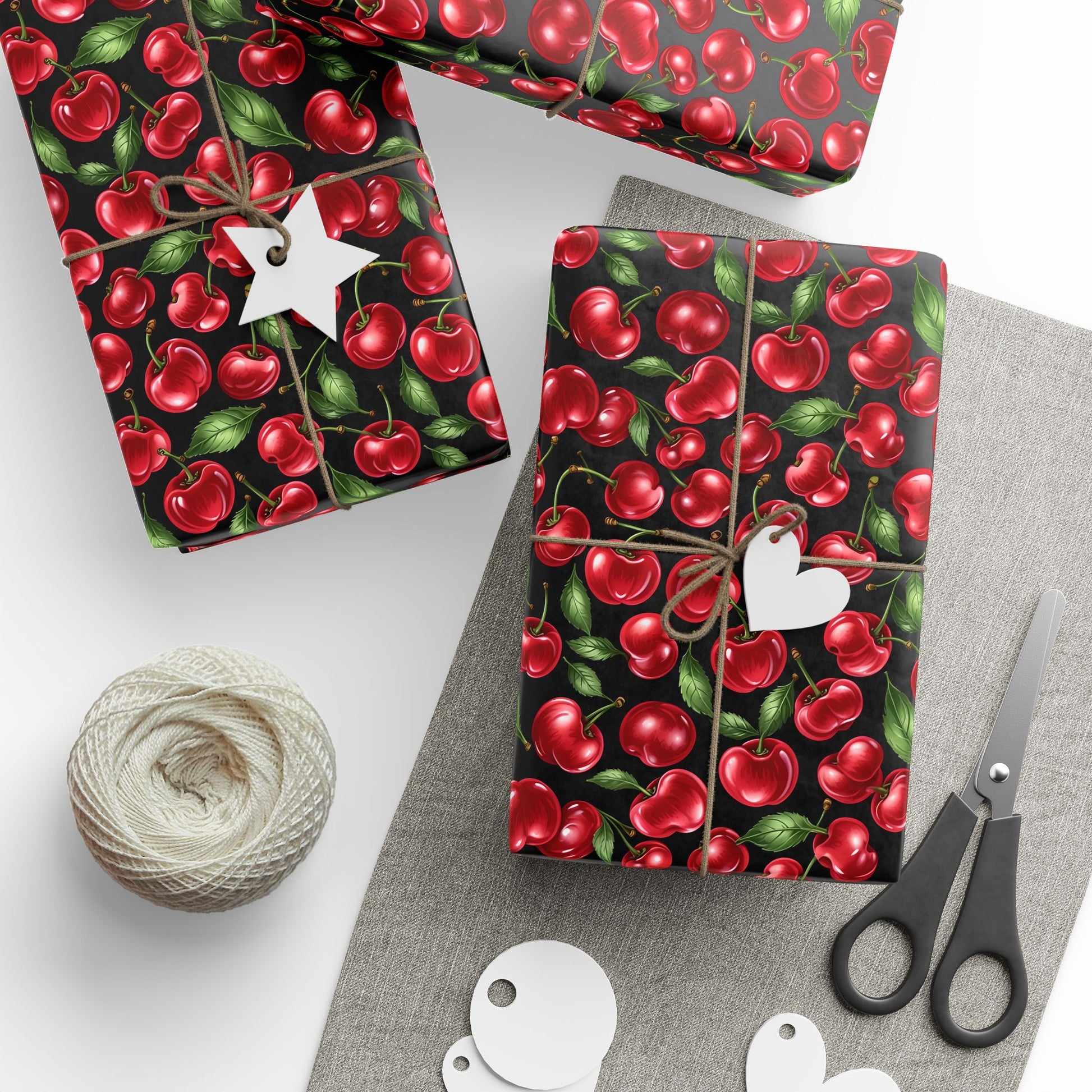 Juicy Cherry Print Gift Wrap for a Pop of Color