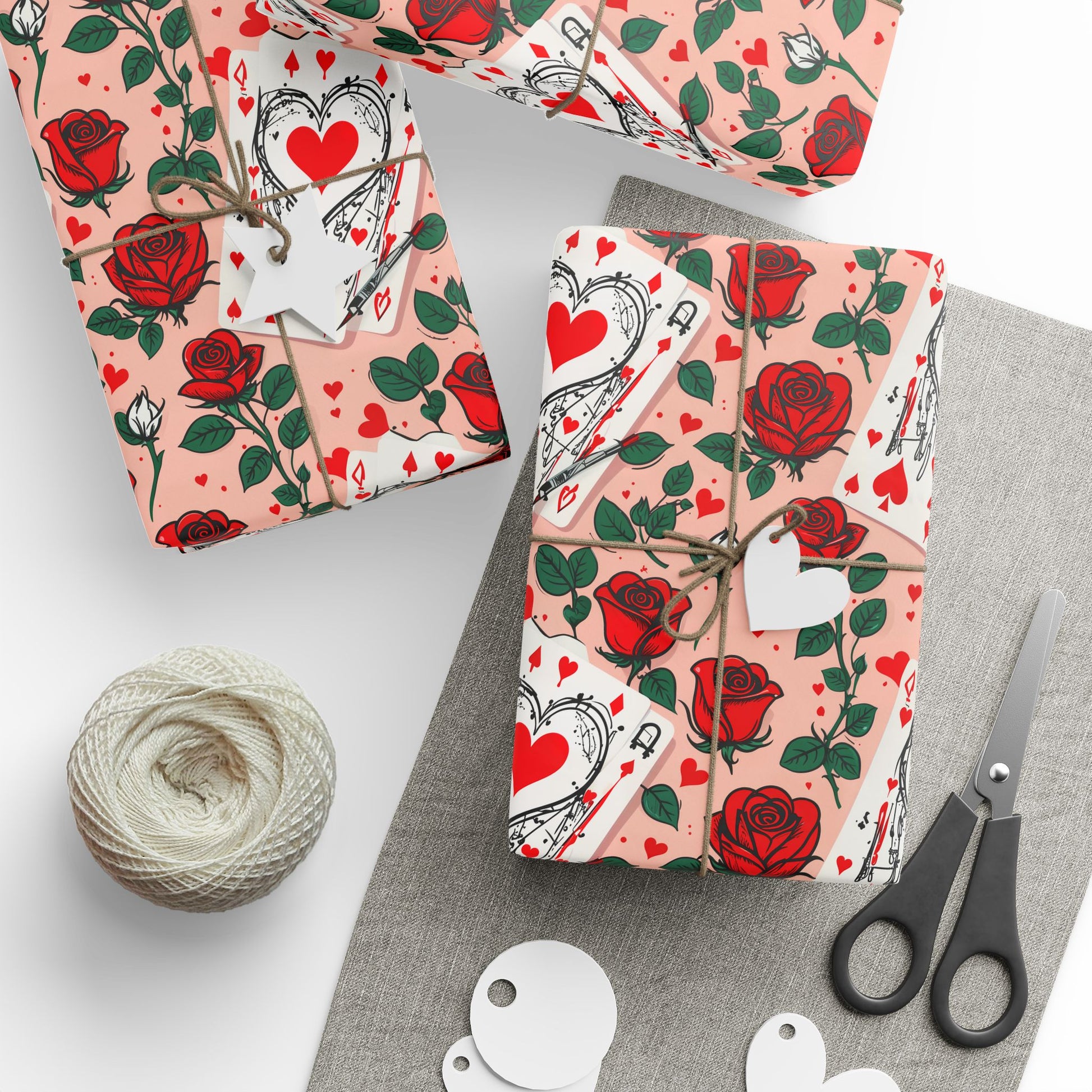 Abstract Queen of Hearts Painting the Roses Red Design