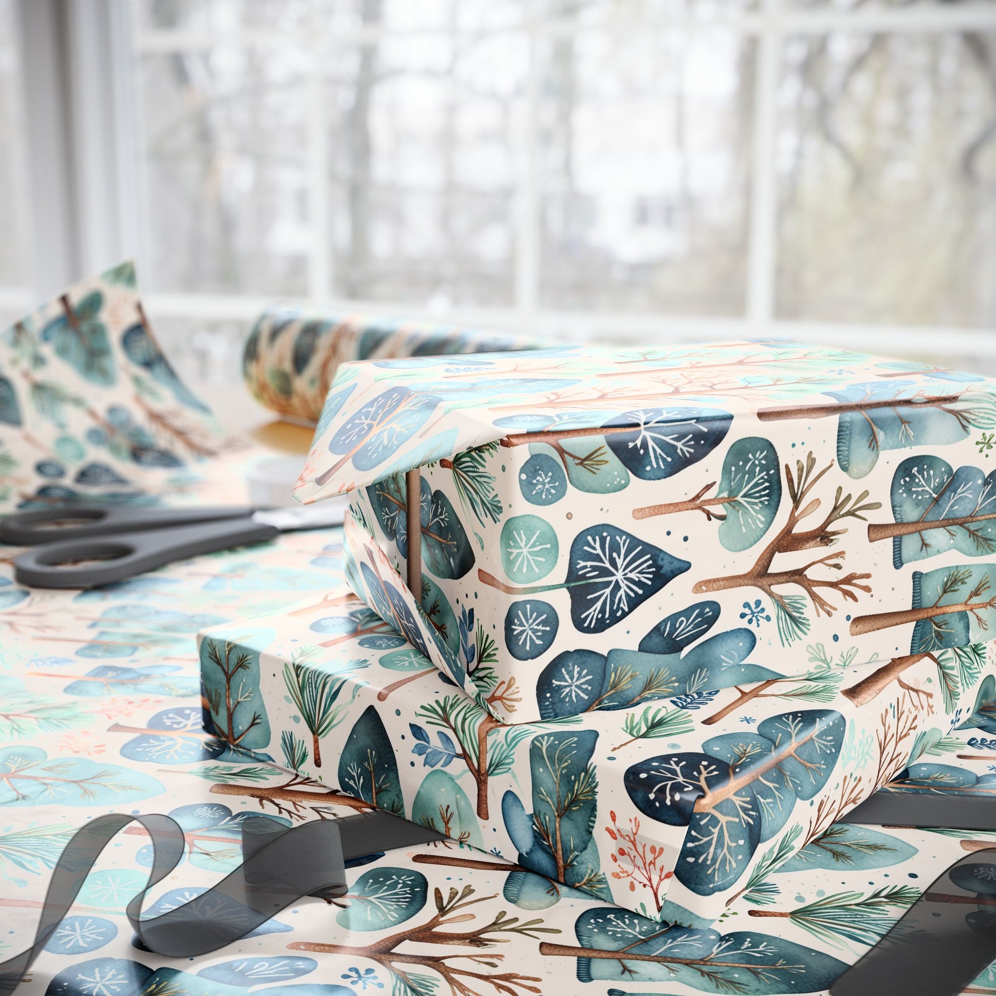 Abstract Tree Pattern Gift Wrap