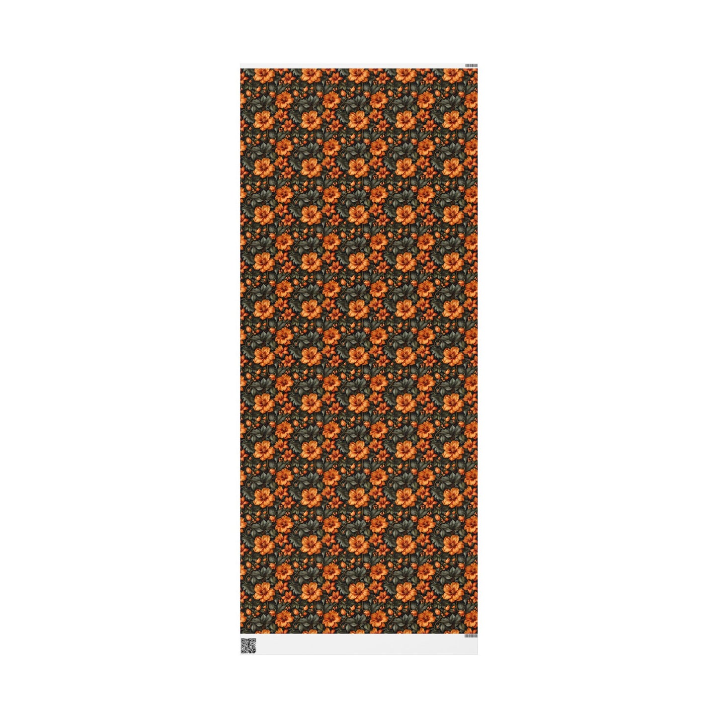 Vintage Orange Floral Wrapping Paper