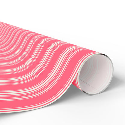 Chic Pink Striped Wrapping Paper