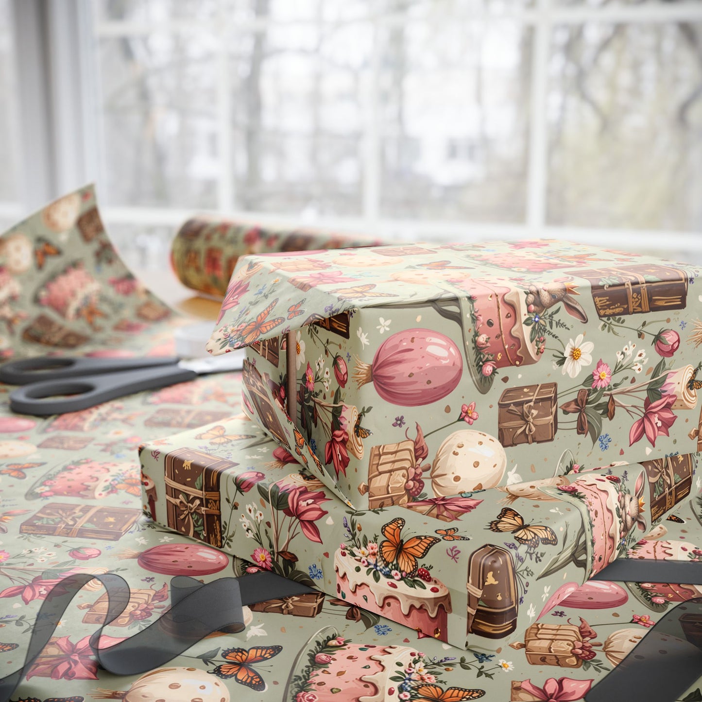 Charming Birthday Butterfly Gift Wrap