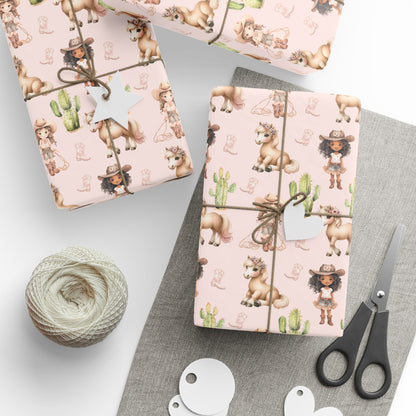 Pink Cowgirl Wrapping Paper