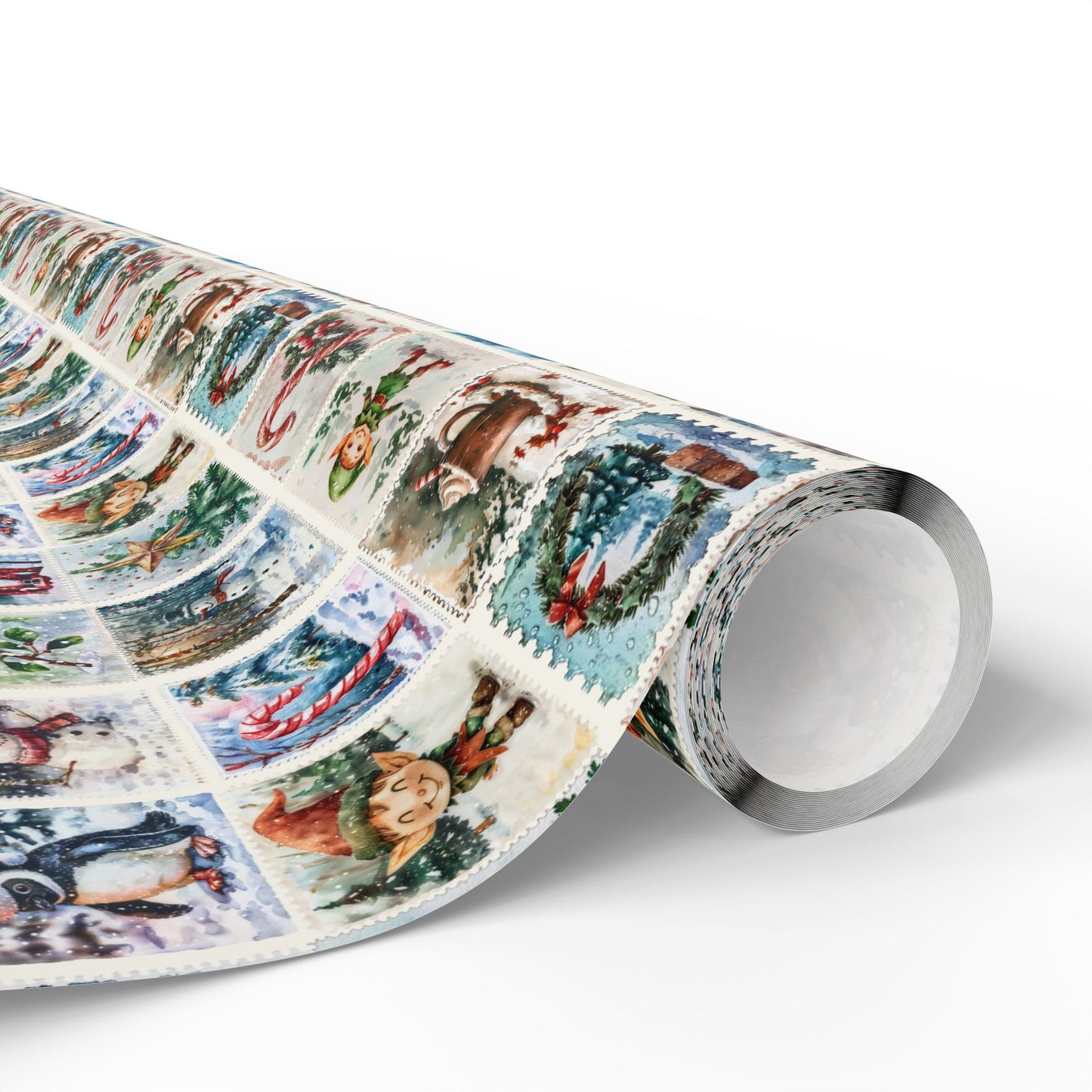 Sealed with a Sleigh – Vintage Christmas Stamps Wrapping Paper