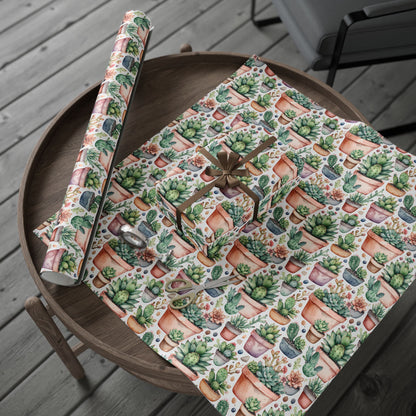 Gift Wrapping Papers with Adorable Succulents