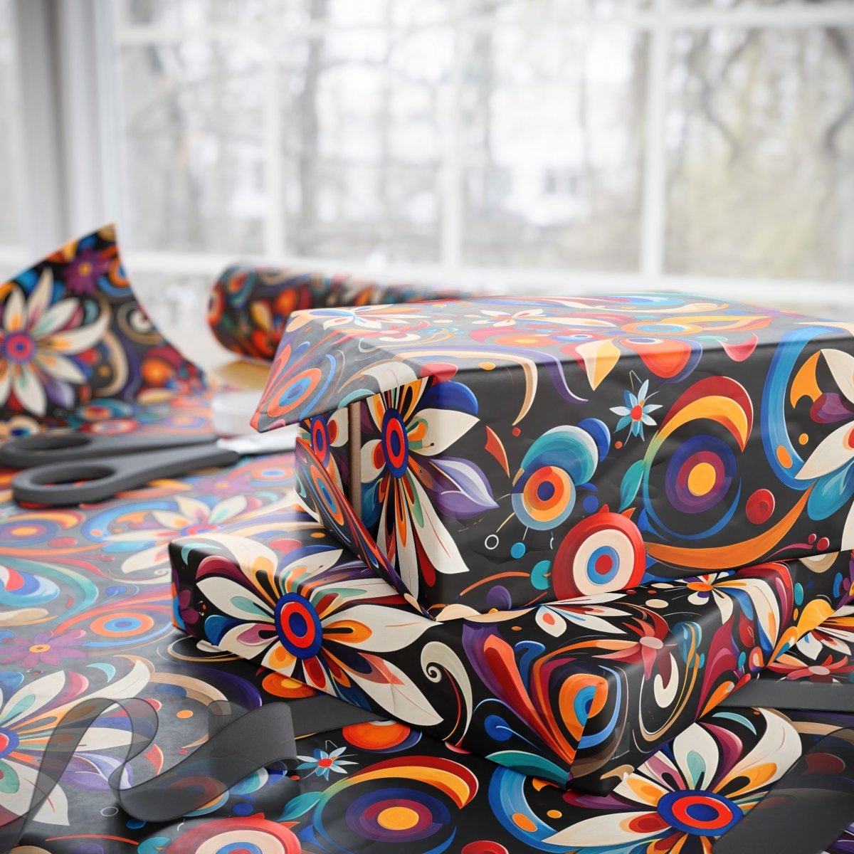 Wrapping Papers - Retro Floral Design