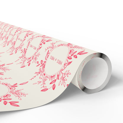 Charming Mrs & Mrs Pink and White Wrapping Paper