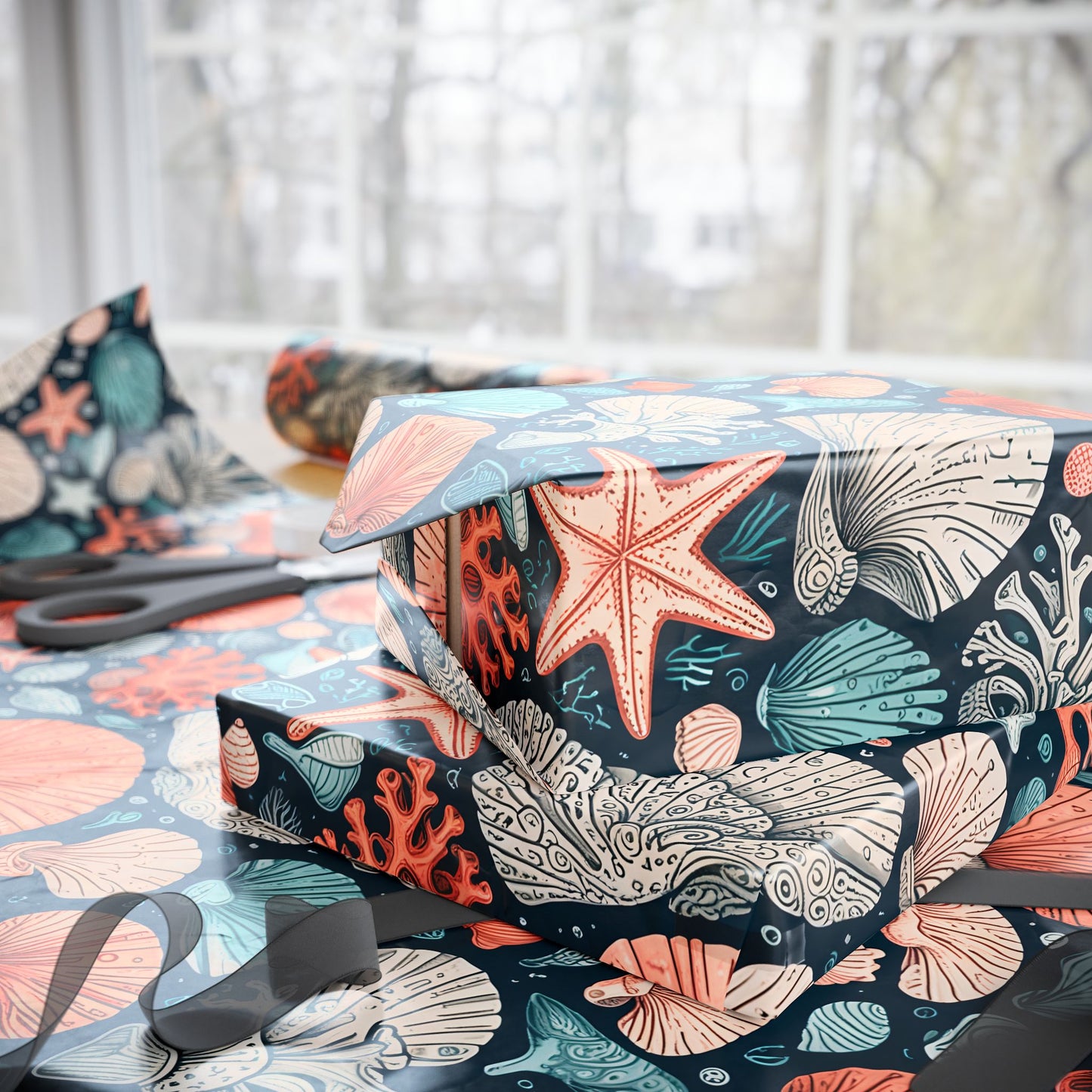 Beach and Ocean Seashells Gift Wrapping Papers