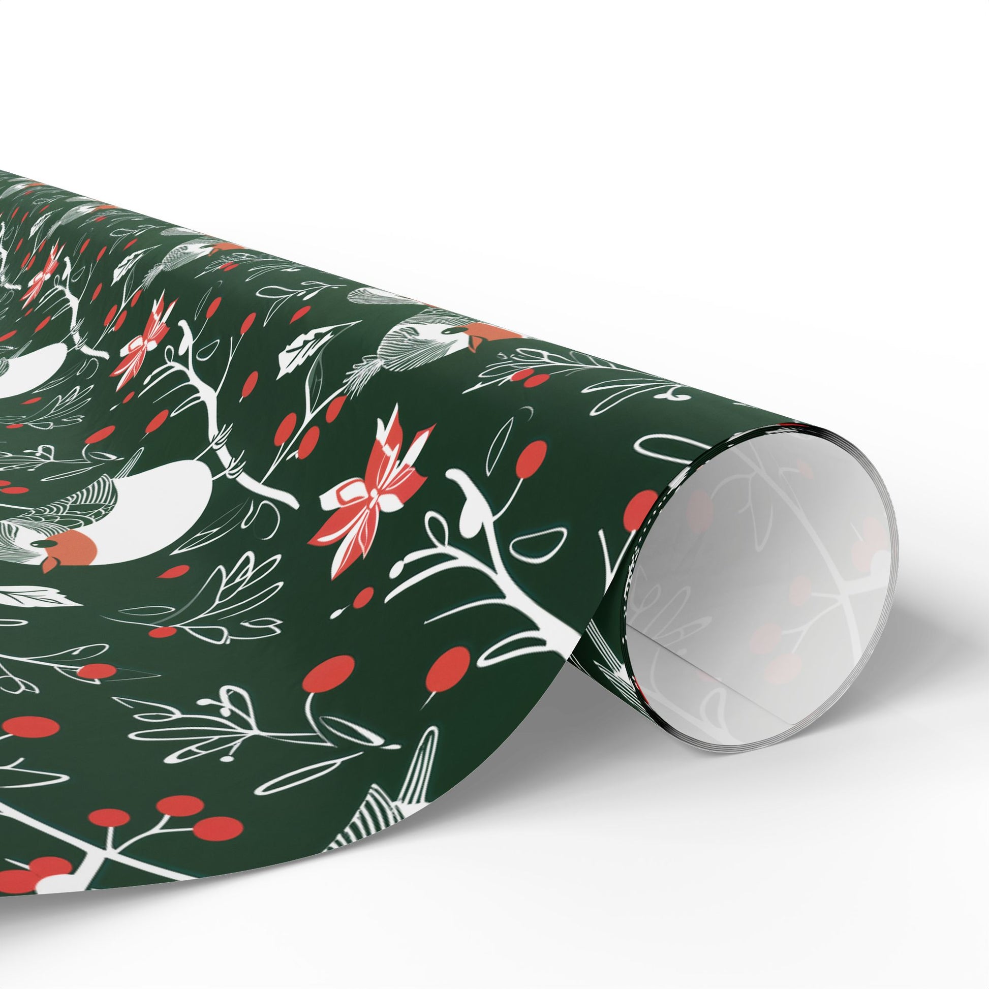Chirp & Cheer – Festive Birds & Berries Christmas Wrapping Paper