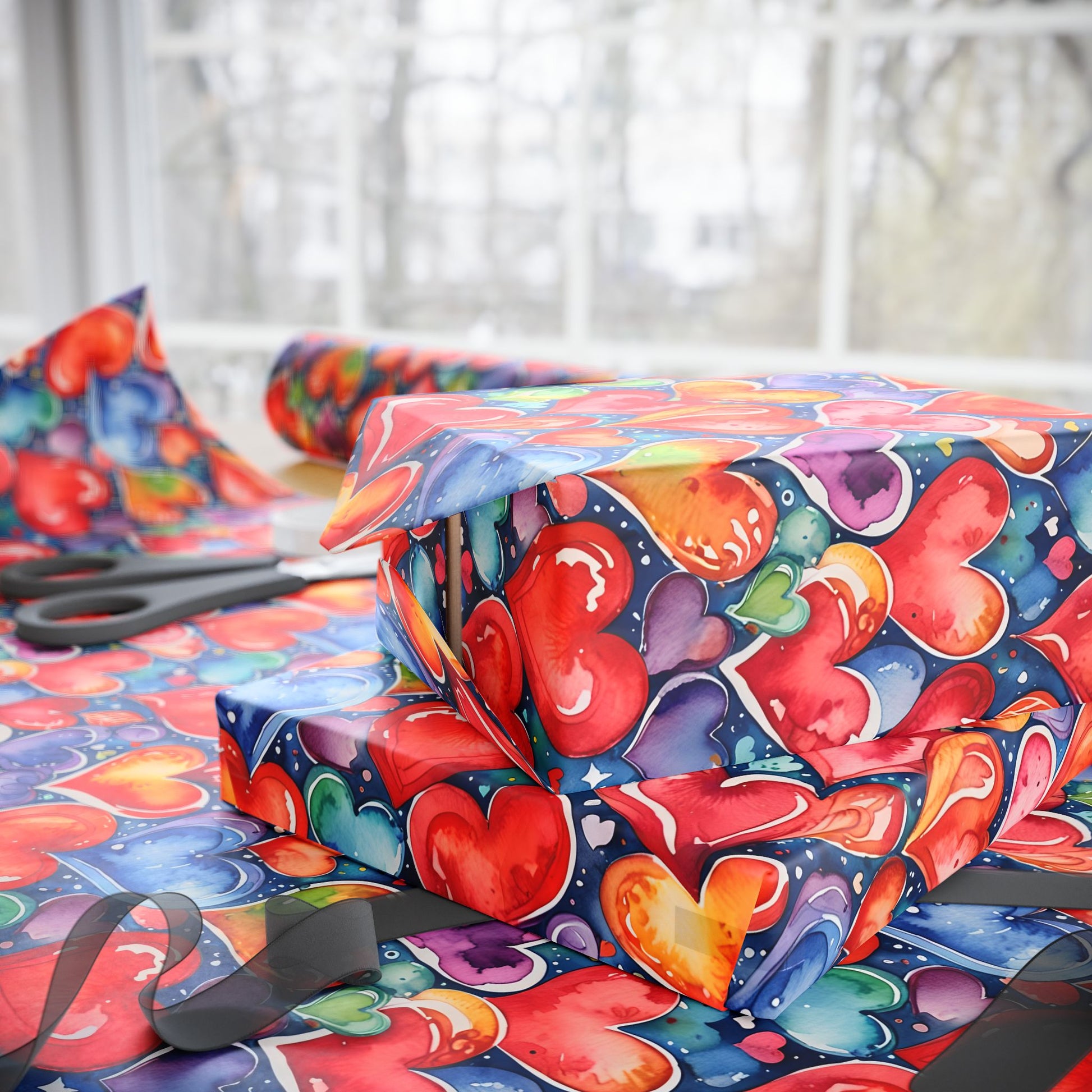 Vibrant Love Heart Gift Wrap