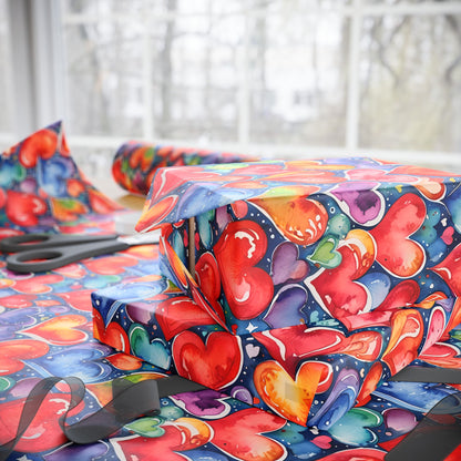 Vibrant Love Heart Gift Wrap
