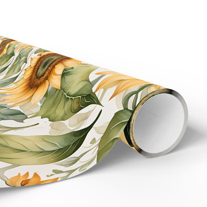Cheerful Sunflower Patterned Gift Wrap