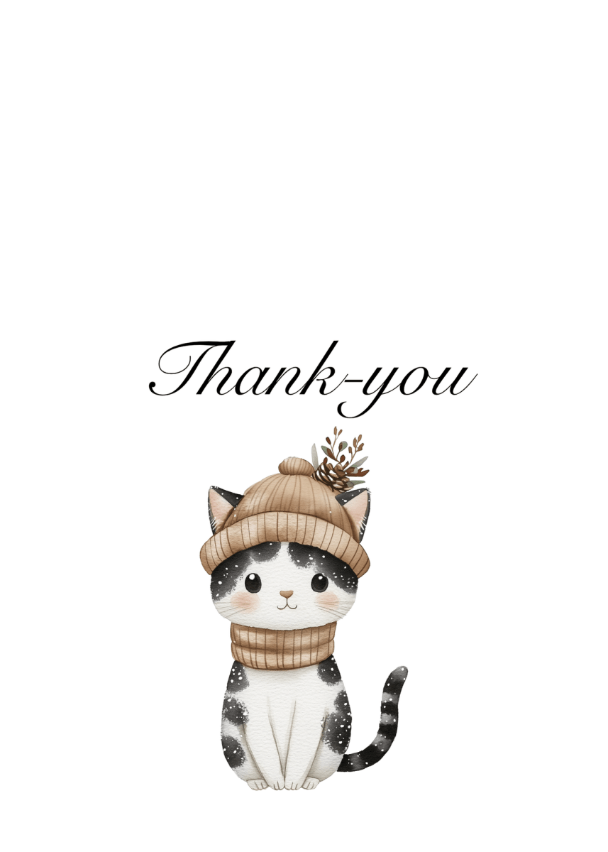 Cat Thank You Cards – 10 Pack | Blank Inside