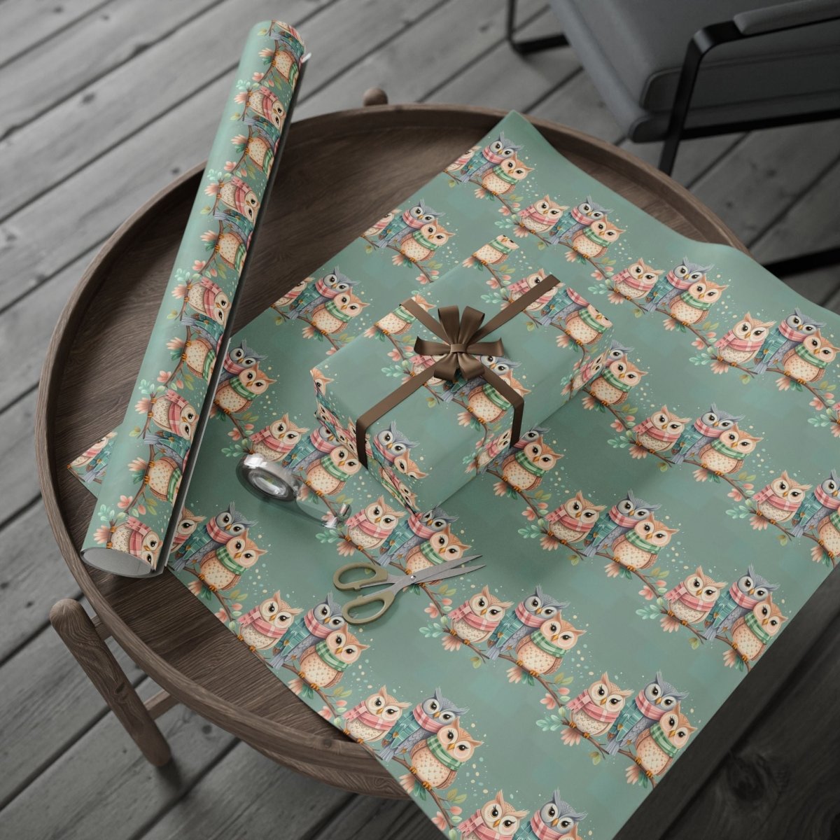 Owl-Themed Wrapping Paper, Whimsical Gift Wrap for All Occasions, Cute Animal Pattern, Eco-Friendly Gift Supplies, Birthday and Holiday Wrap