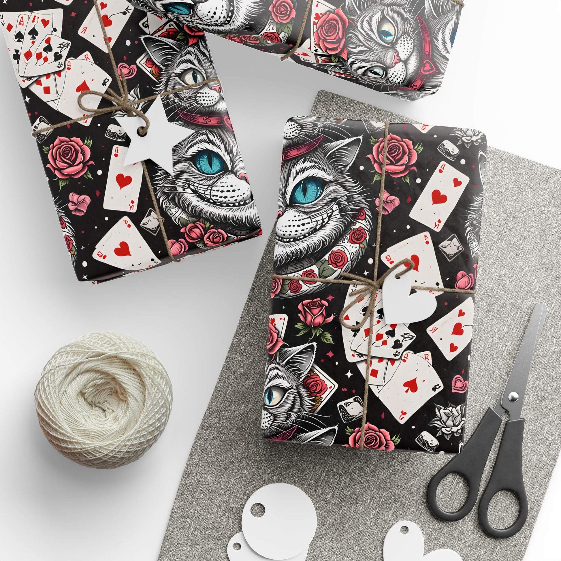 Colorful Trippy Gift Wrap Featuring Cheshire Cat