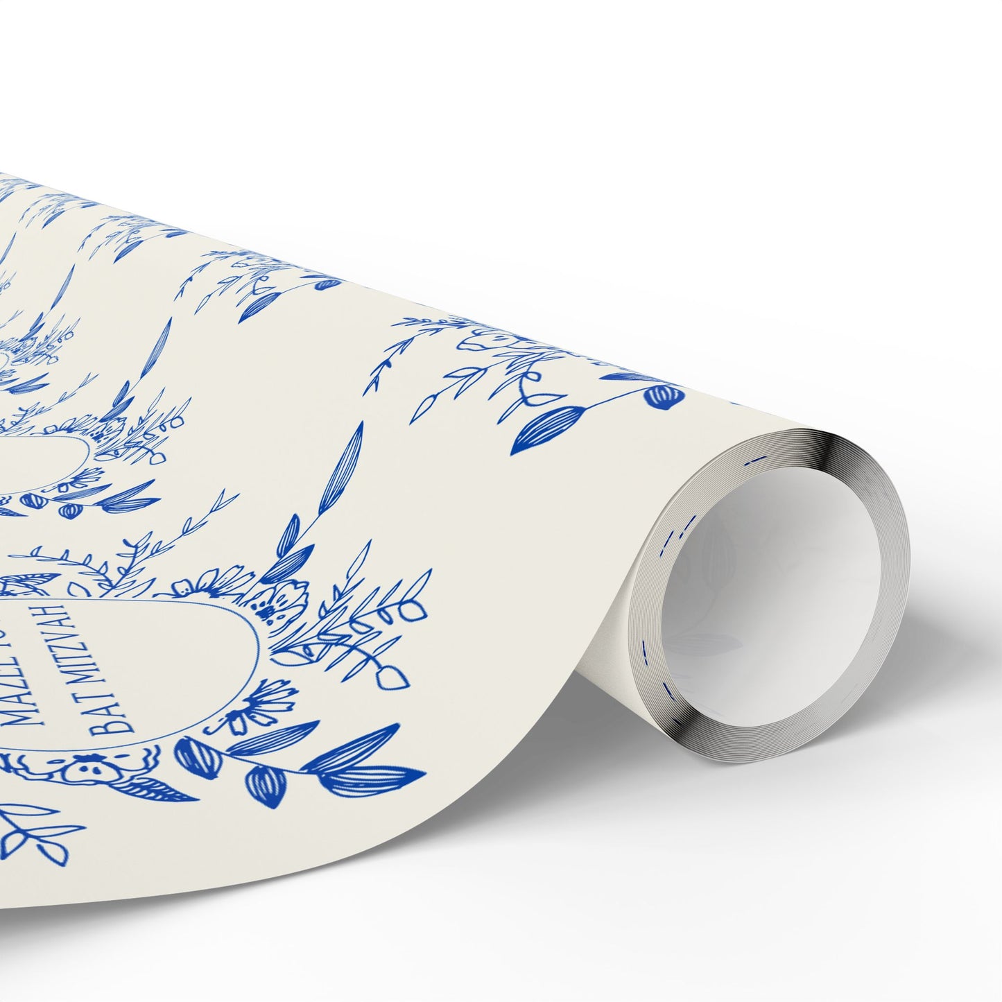 Elegant Floral Mazel Tov Bat Mitzvah Wrapping Paper