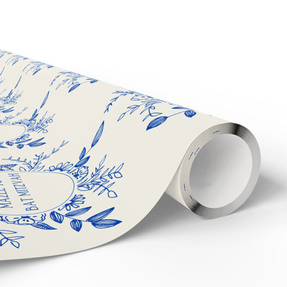 Elegant Floral Mazel Tov Bat Mitzvah Wrapping Paper