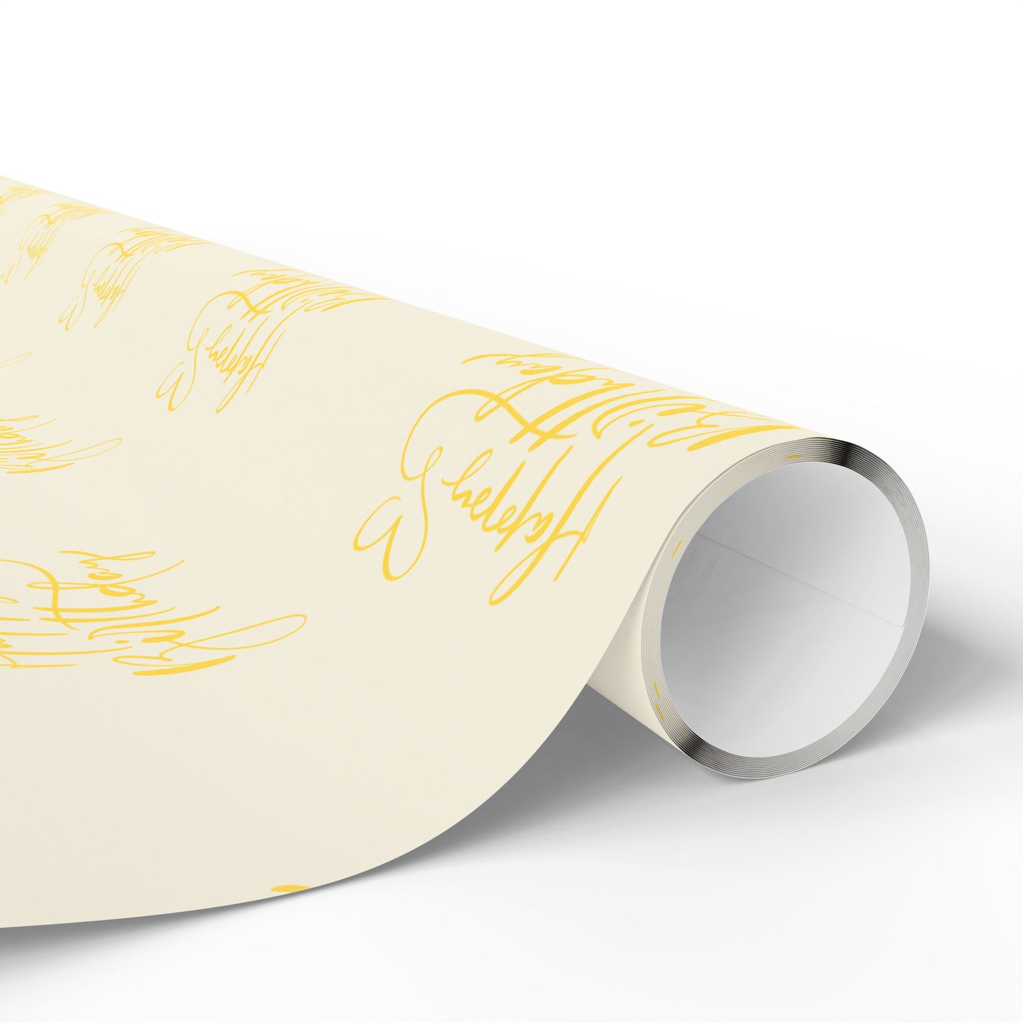 Elegant Yellow Happy Birthday Wrapping Paper