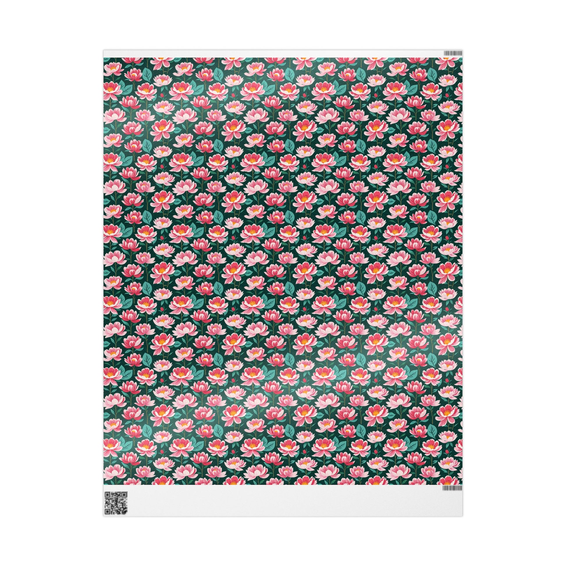 Pink & Green Floral Gift Wrapping Paper