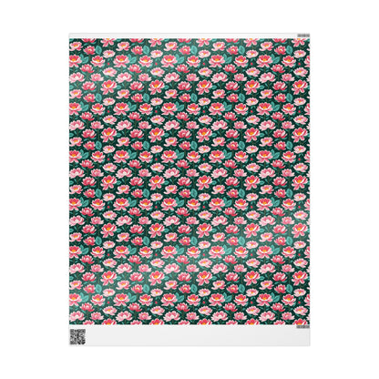 Pink & Green Floral Gift Wrapping Paper
