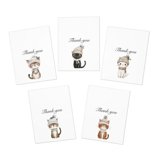 Cat Thank You Cards – 10 Pack | Blank Inside