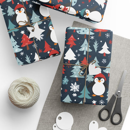 Tuxedos & Tinsel – Penguin Christmas Wrapping Paper
