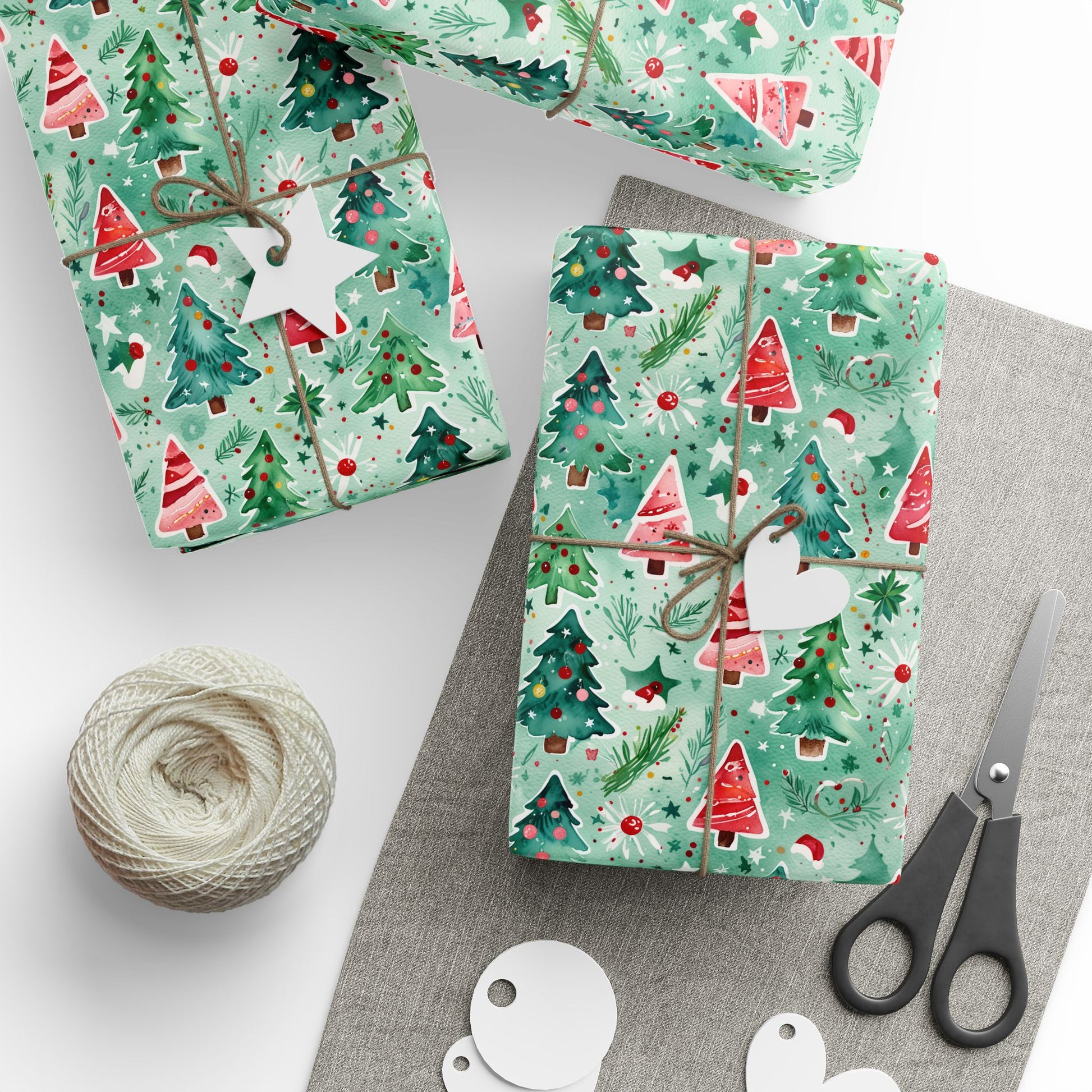 Merry Little Tree - mendous – Watercolor Christmas Tree Wrapping Paper