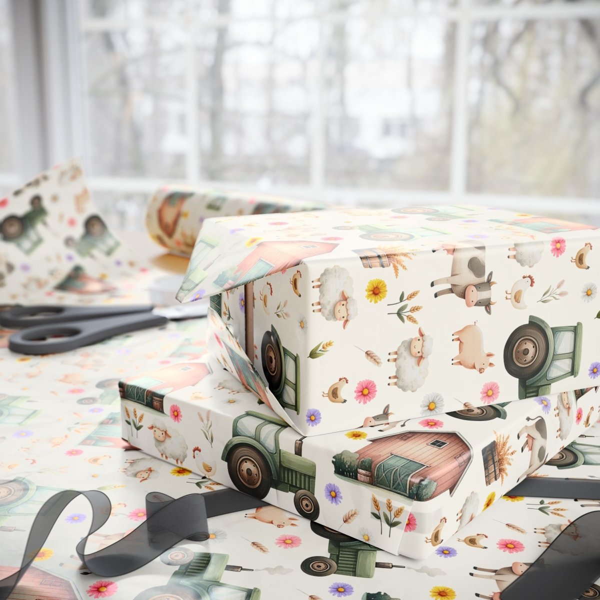 Cute Barnyard Gift Wrap