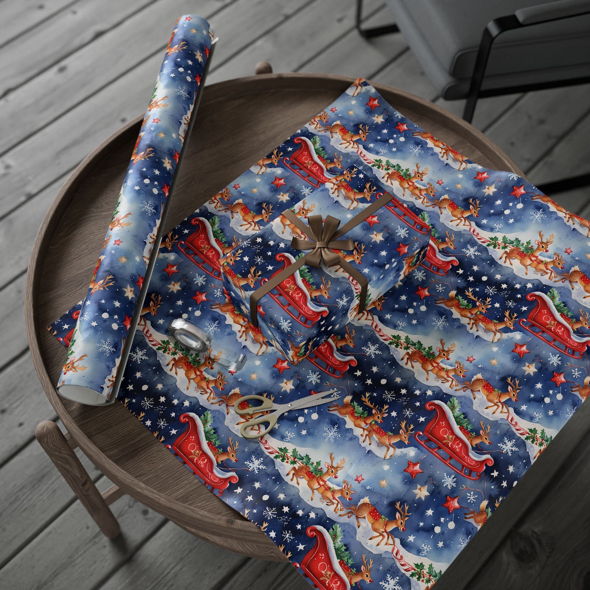 Santas Sleigh Gift Paper