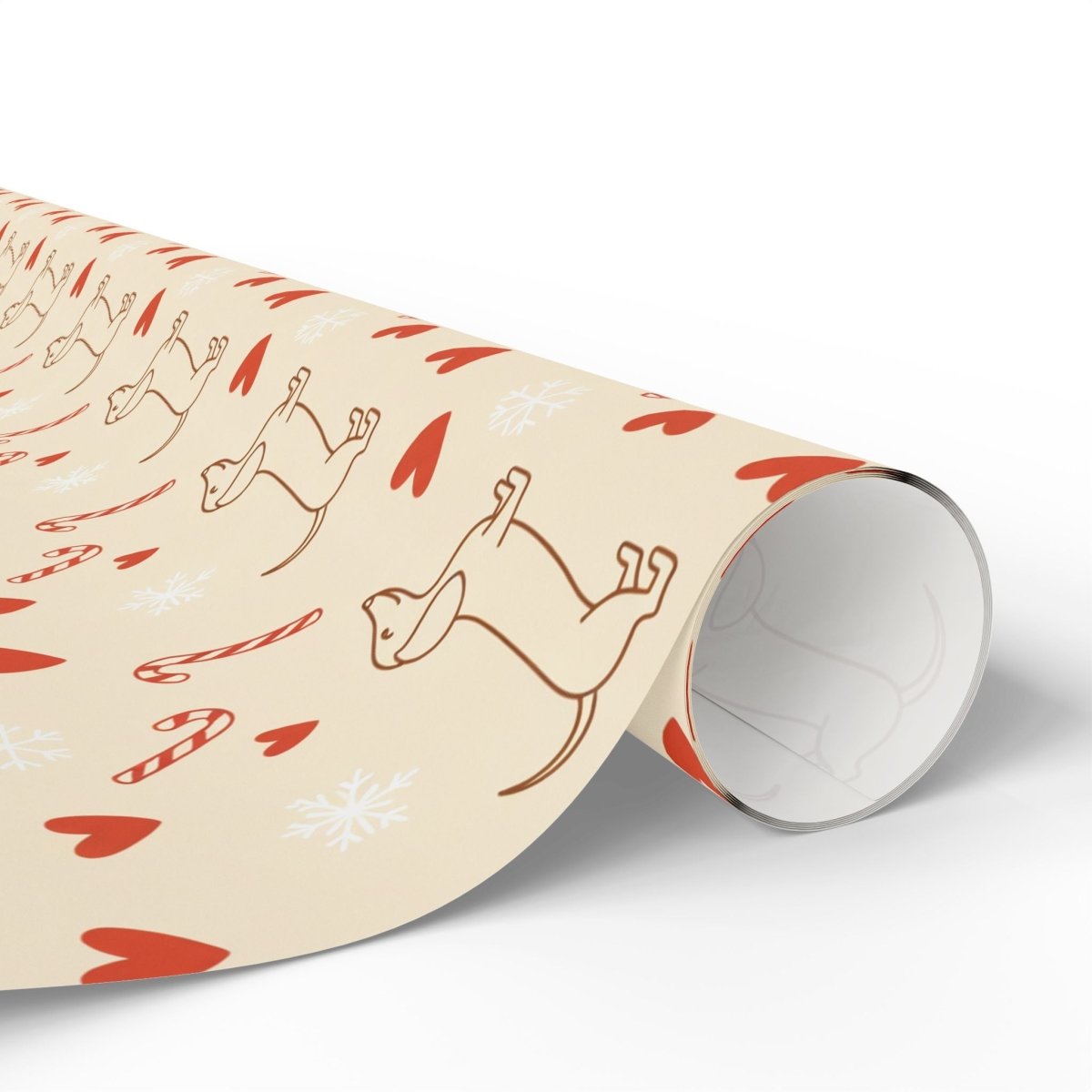 Merry Little Long Dogs – Candy Cane Dachshund Wrapping Paper
