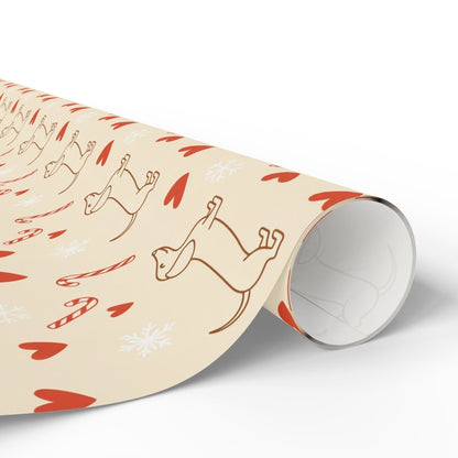 Merry Little Long Dogs – Candy Cane Dachshund Wrapping Paper