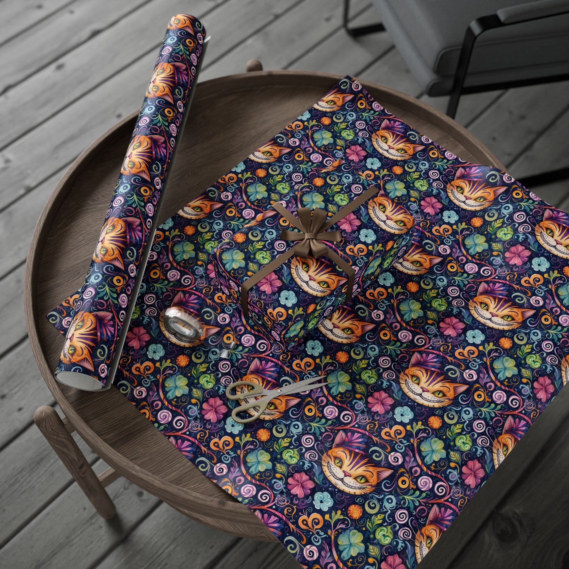 Cheshire Cat Vibrant Abstract Wrapping Paper