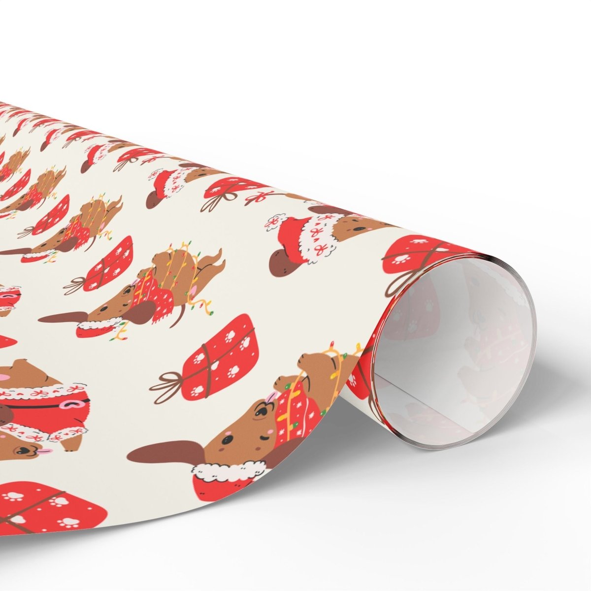 Santa Paws & Tinsel Tails – Festive Dachshund Wrapping Paper