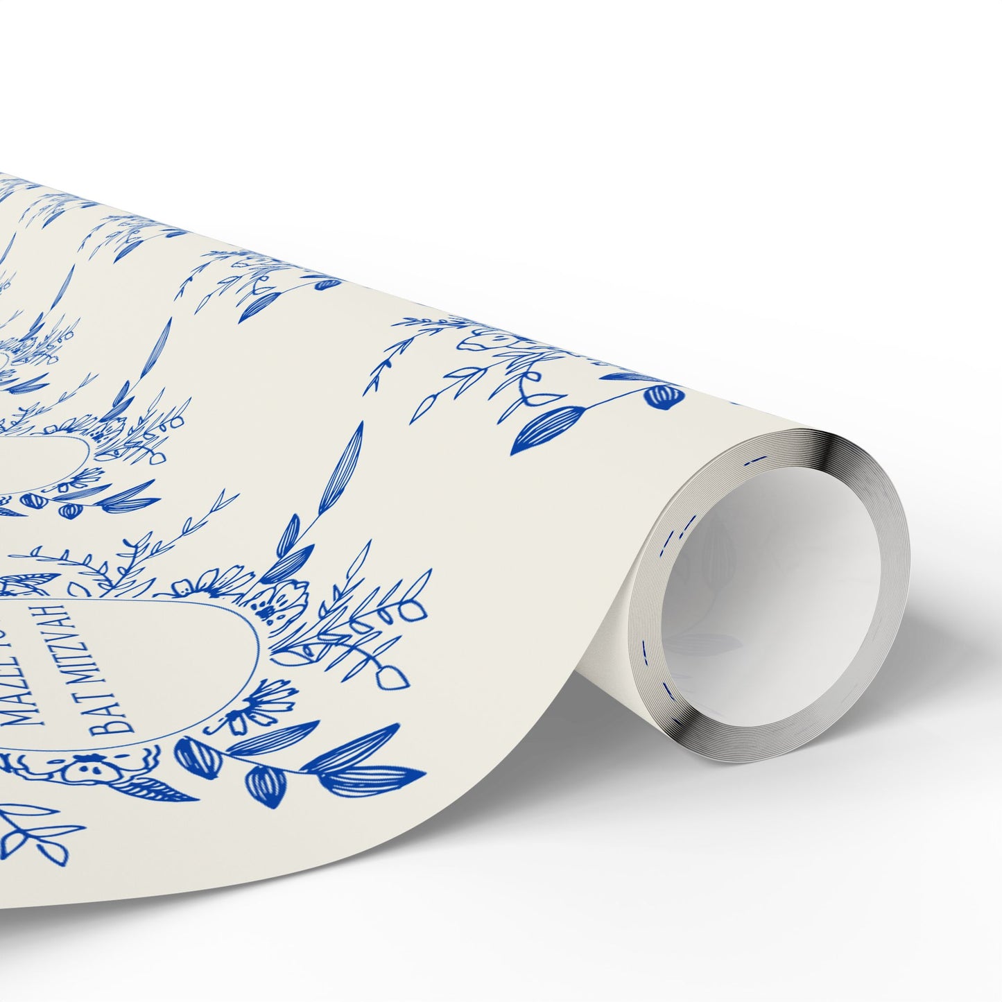 Elegant Floral Mazel Tov Bat Mitzvah Wrapping Paper