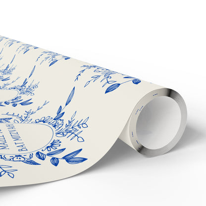 Elegant Floral Mazel Tov Bat Mitzvah Wrapping Paper