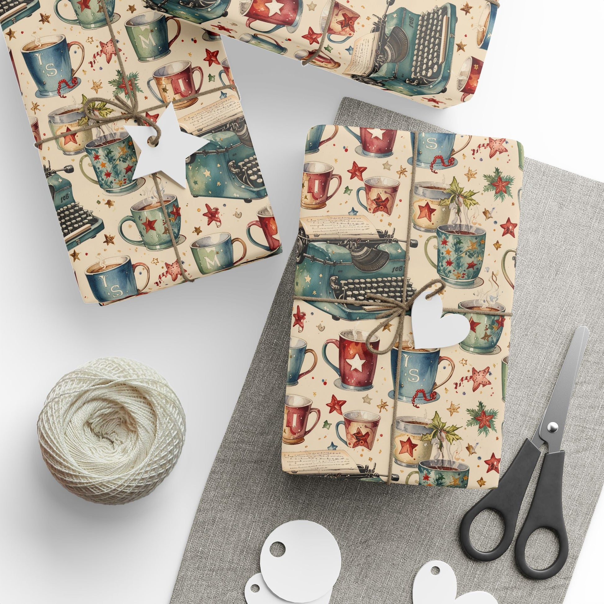Warm Words & Cocoa – Vintage Writer Wrapping Paper