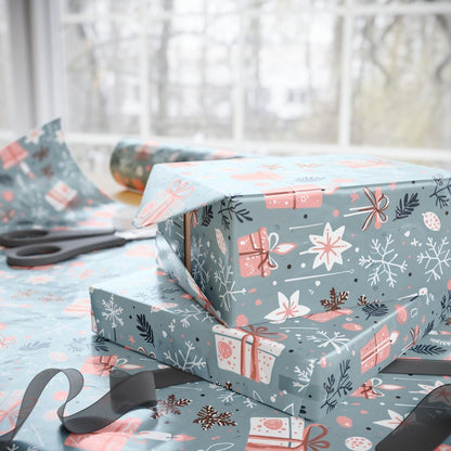 Whimsical Pink & Blue Holiday Wrapping Papers