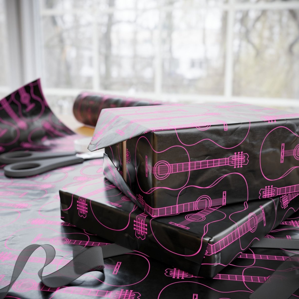 Guitar-themed Gift Wrapping Paper
