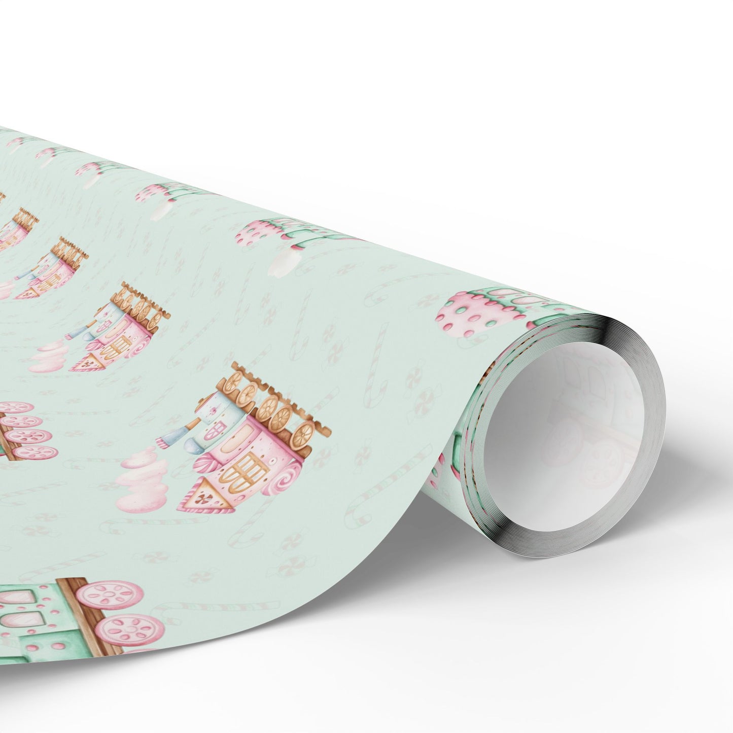 The Sweet Express – Gingerbread Christmas Train Wrapping Paper