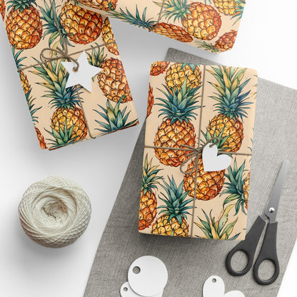 Nostalgic Pineapple Patterned Wrapping Paper