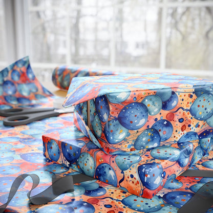 Colorful Blue and Orange Balloon Gift Wrapping Paper