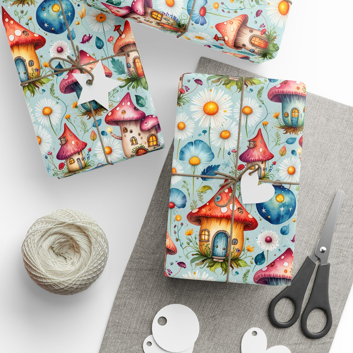 Fairy Mushroom Houses Gift Wrap