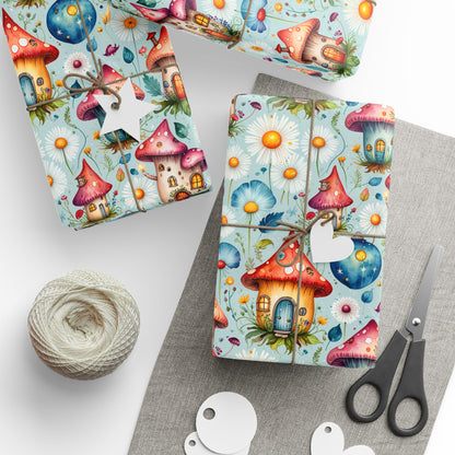 Fairy Mushroom Houses Gift Wrap