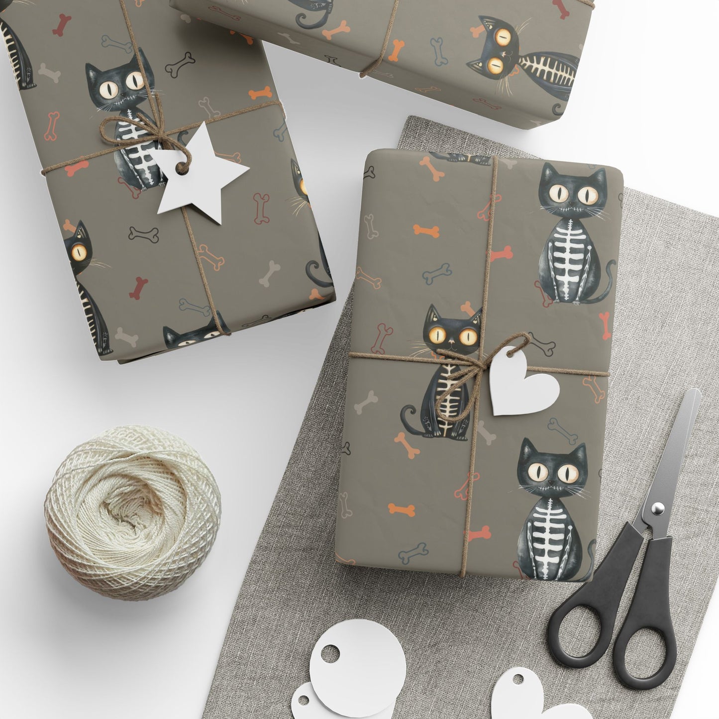 Bone to Be Wild – Skeleton Cat Halloween Wrapping Paper