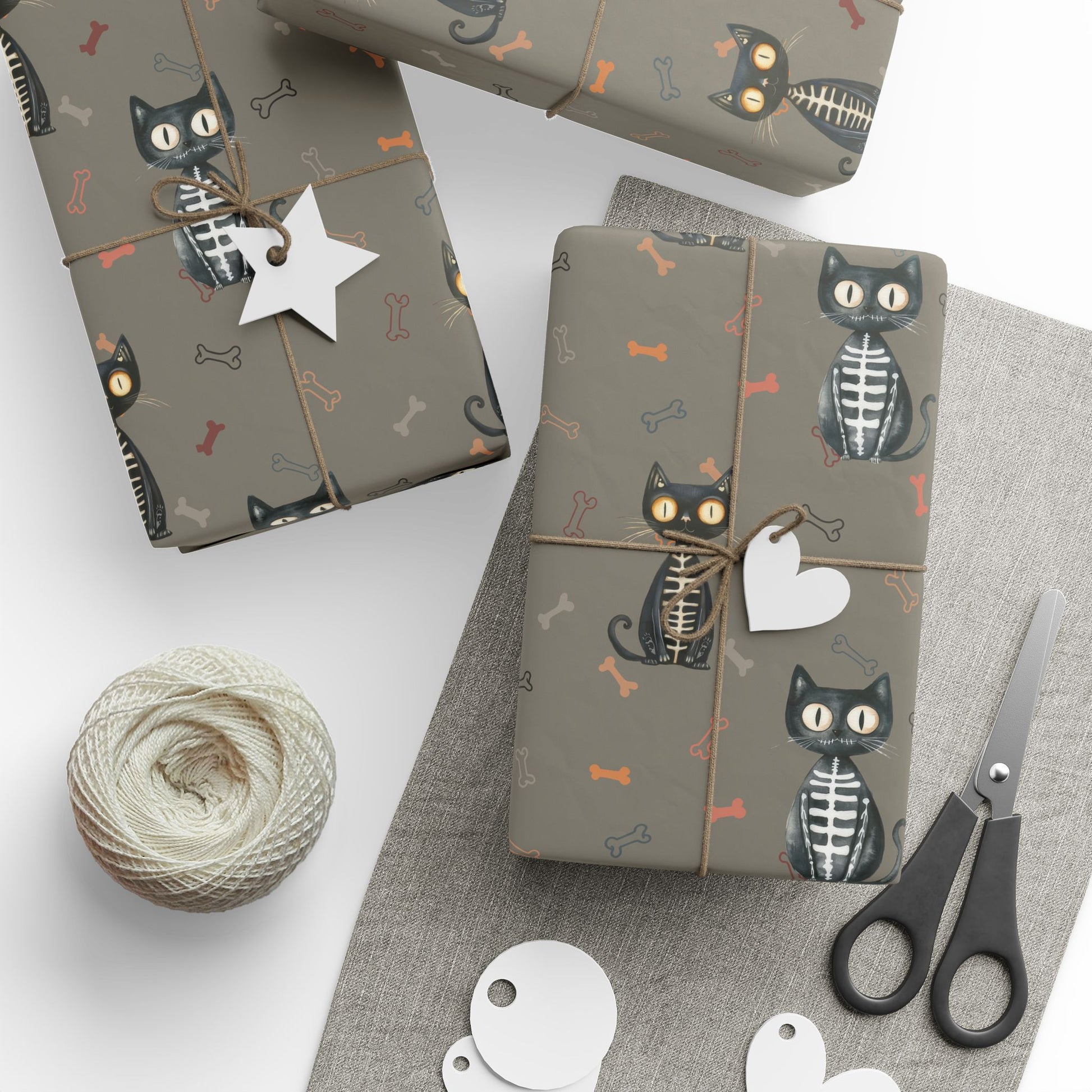 Bone to Be Wild – Skeleton Cat Halloween Wrapping Paper